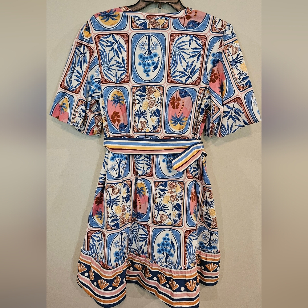 NWOT Joie Dress: Size- 12: Tropical Print: Balloon Sleeve: Belted - Picture 8 of 11